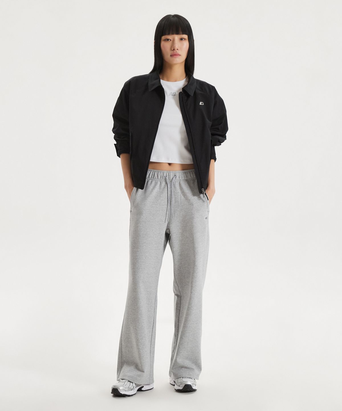 뉴발란스(NEW BALANCE) NBMLG1W222 / WOMEN 에센셜 와이드팬츠 (GRAY)
