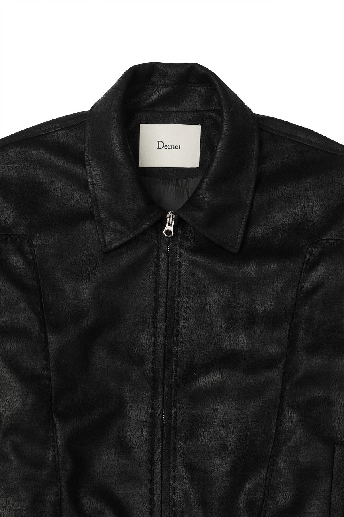다이닛(DEINET) STITCH BOMBER JUMPER IN BLACK