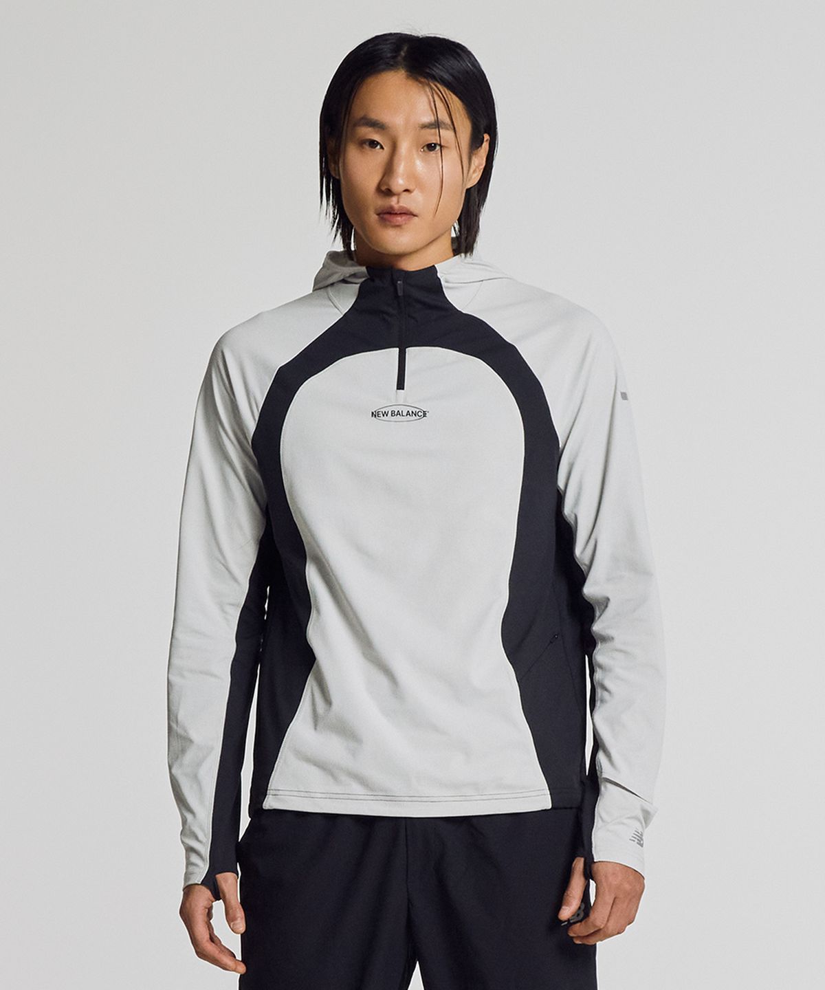 뉴발란스(NEW BALANCE) NBNDG15213 / UNI RC FRESH 후드형 베이스레이어 (GRAY)