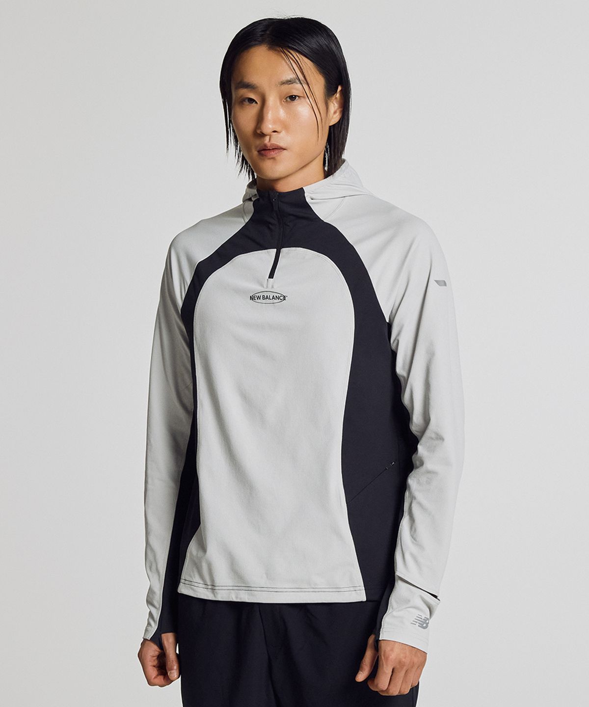 뉴발란스(NEW BALANCE) NBNDG15213 / UNI RC FRESH 후드형 베이스레이어 (GRAY)