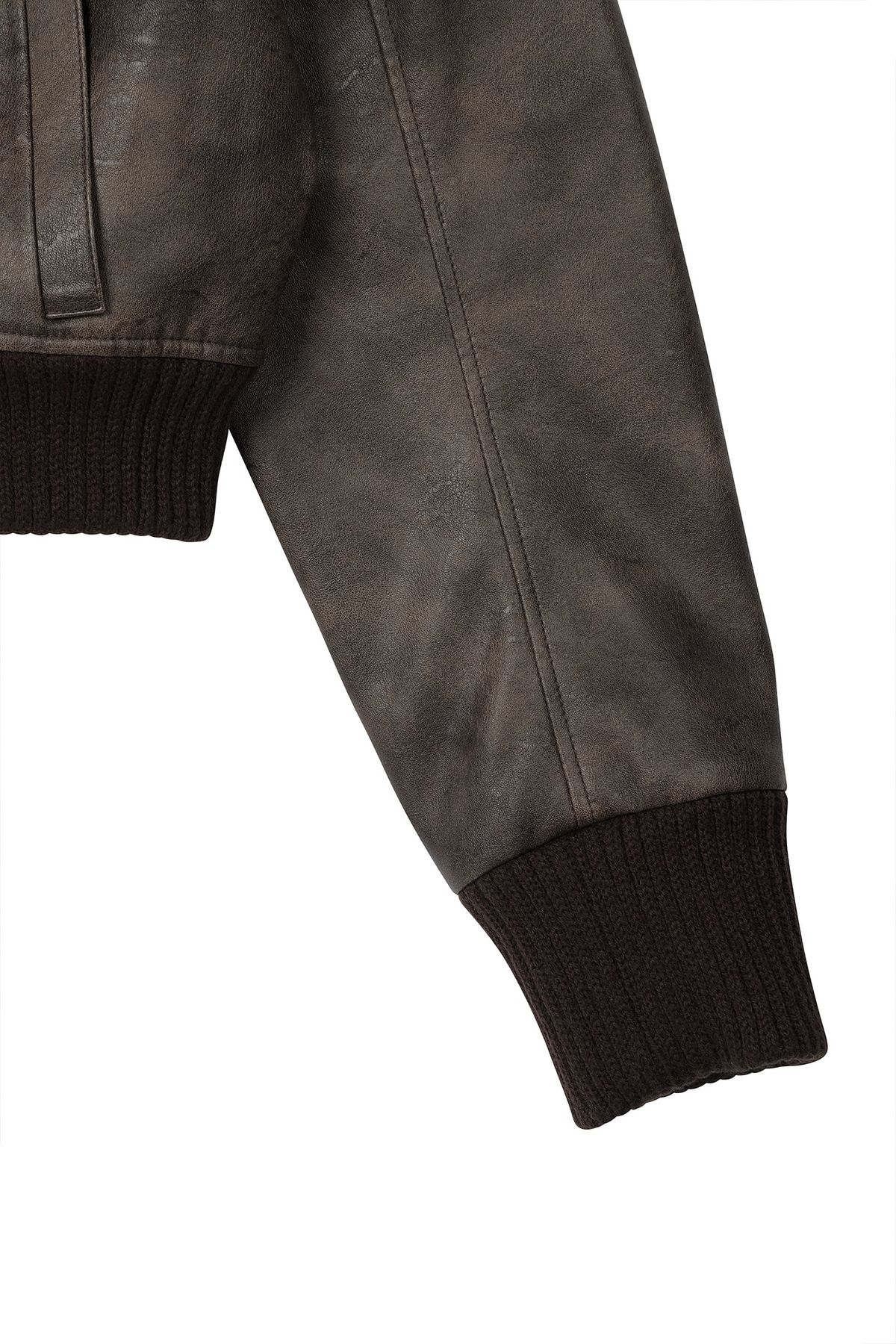 다이닛(DEINET) CRACKED FAUX LEATHER JACKET IN BROWN