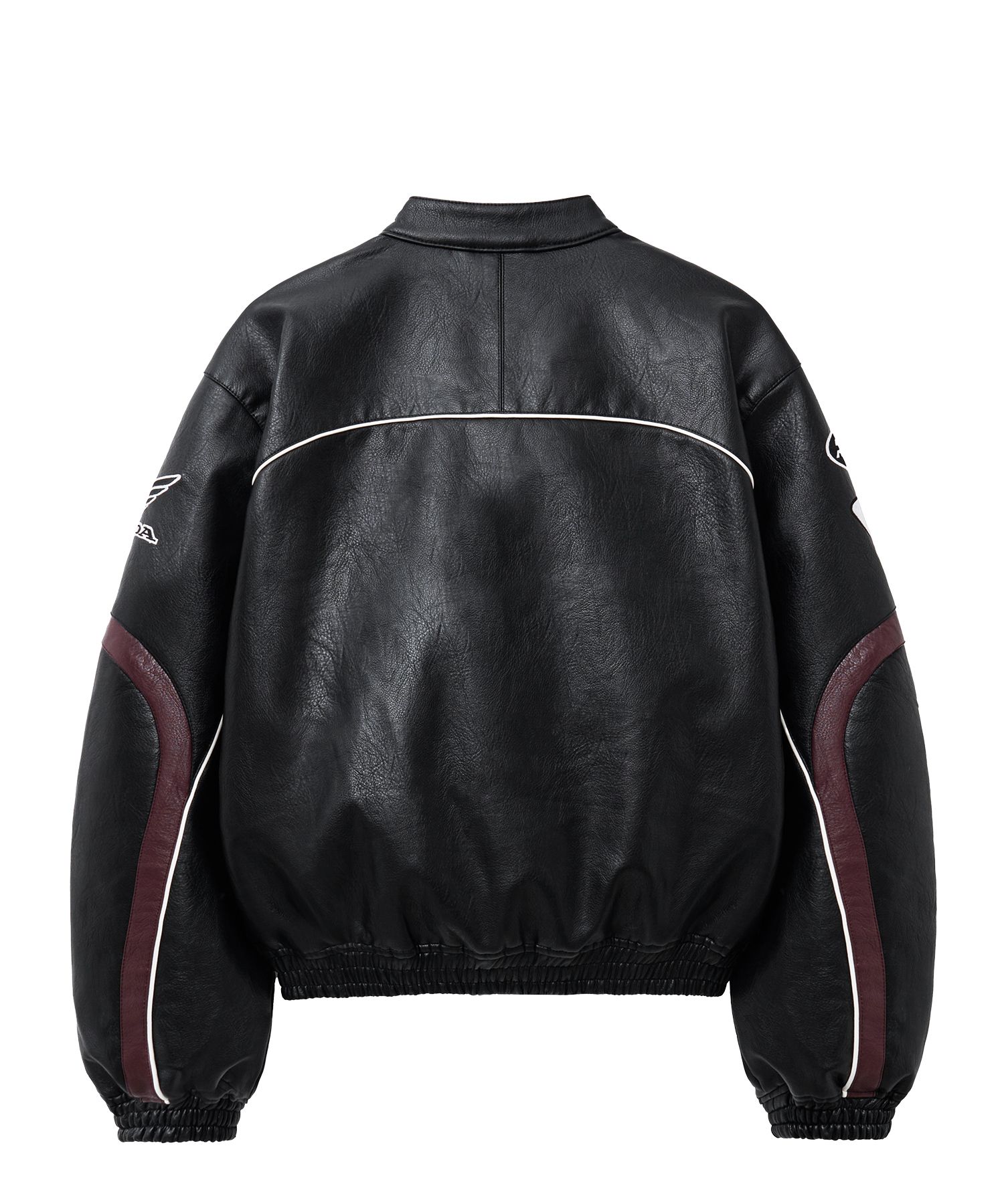 MUSINSA公式 | PHYPS MOTORCYCLE Engineered Leather Racing Jacket Black