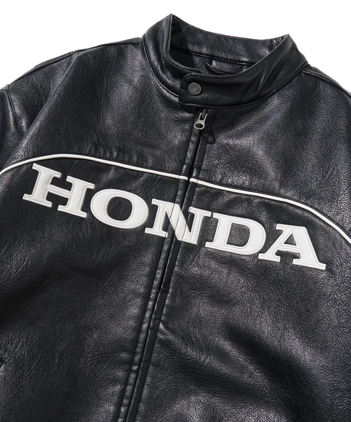 핍스 모터사이클(PHYPS MOTORCYCLE) Engineered Leather Racing Jacket Black