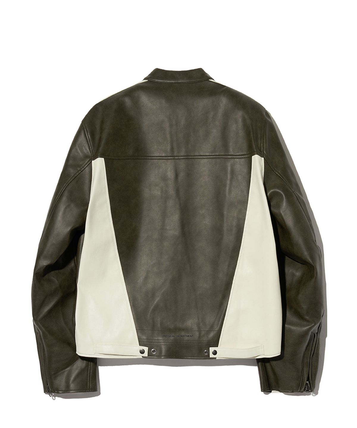 핍스 모터사이클(PHYPS MOTORCYCLE) Engineered Leather Motorcycle Jacket Charcoal