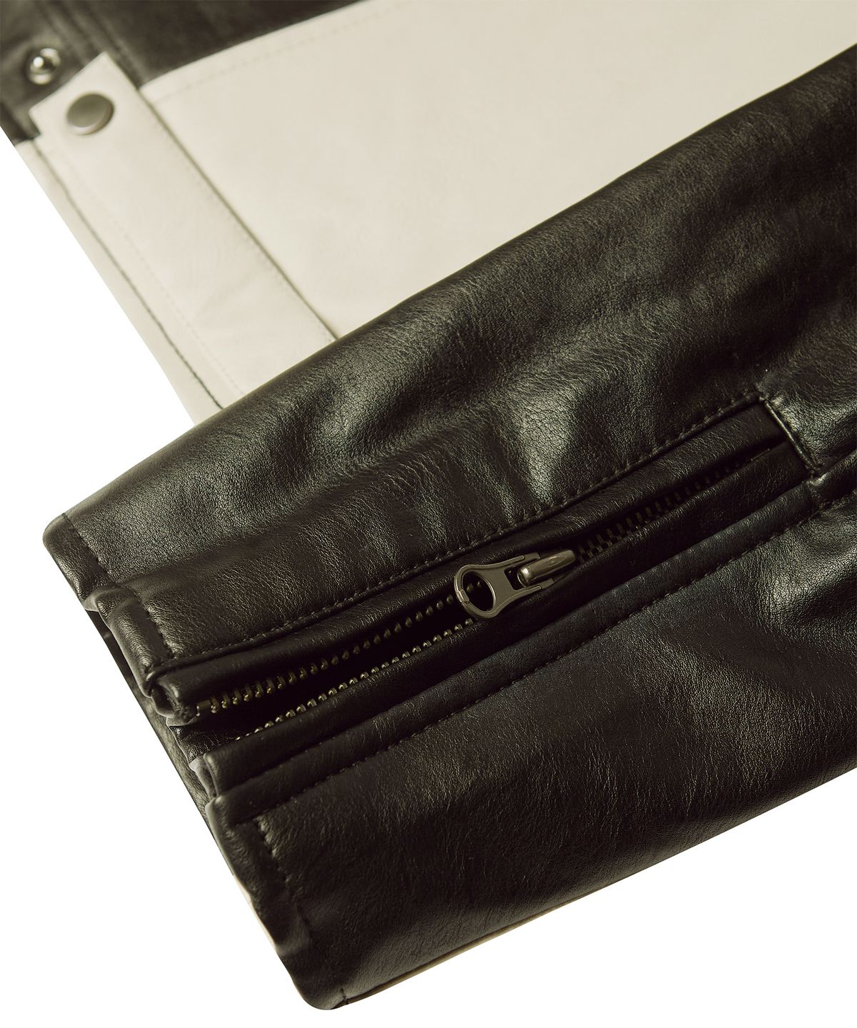 핍스 모터사이클(PHYPS MOTORCYCLE) Engineered Leather Motorcycle Jacket Charcoal