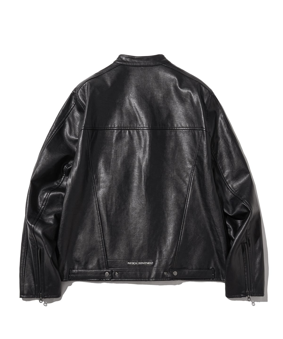 핍스 모터사이클(PHYPS MOTORCYCLE) Engineered Leather Motorcycle Jacket All Black
