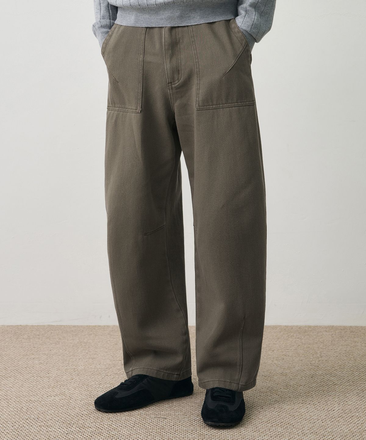 드로우핏(DRAW FIT) 커브드 워싱 퍼티그 팬츠 [KHAKI BEIGE]
