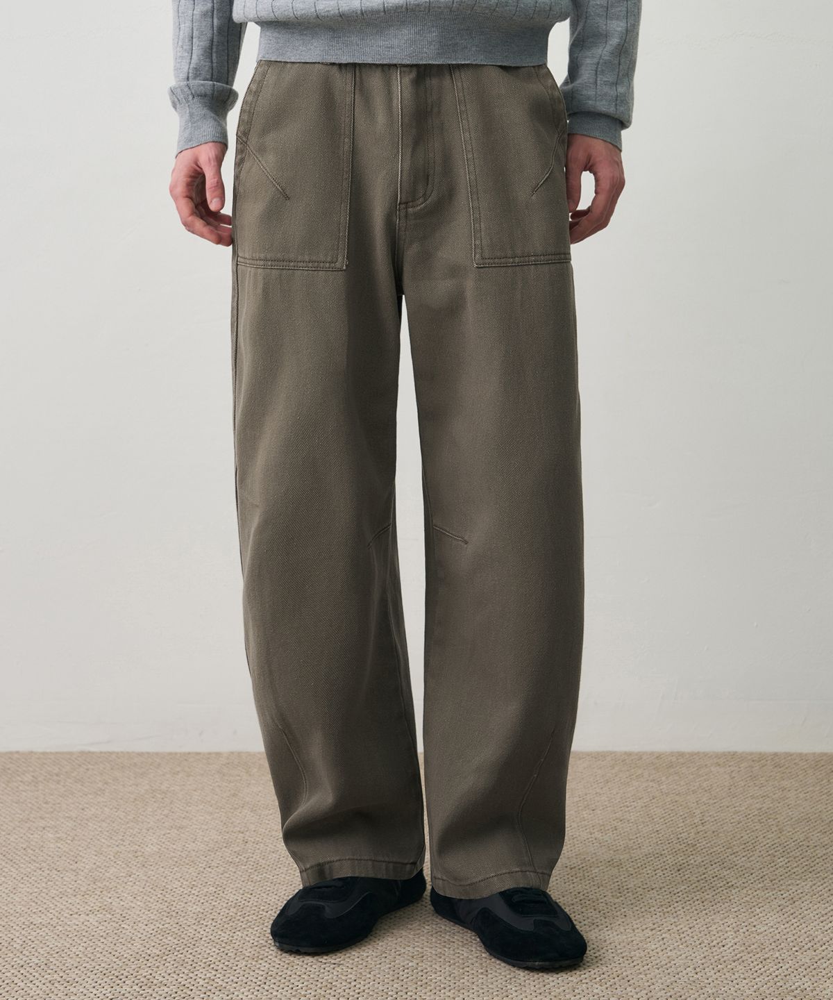 드로우핏(DRAW FIT) 커브드 워싱 퍼티그 팬츠 [KHAKI BEIGE]