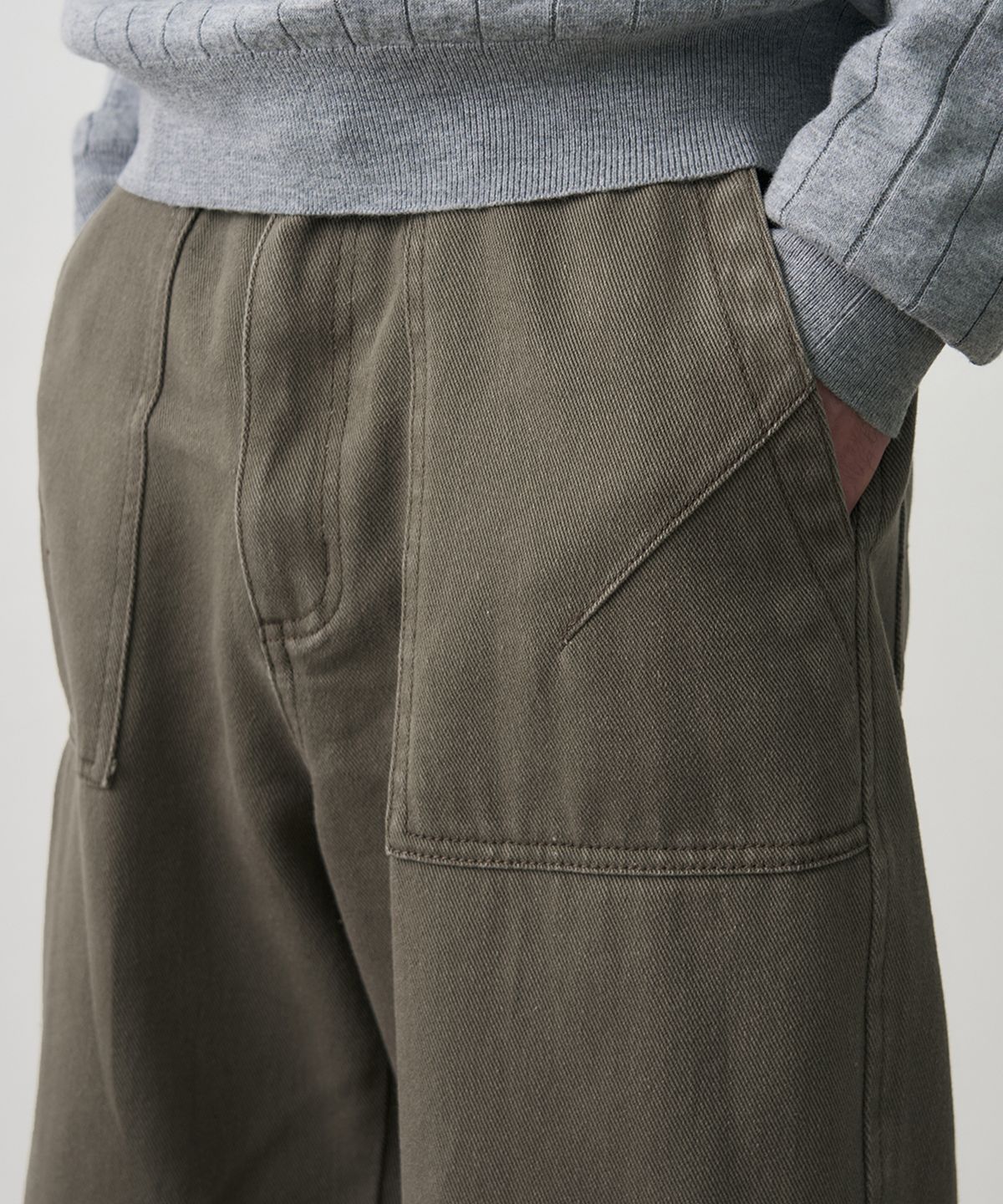 드로우핏(DRAW FIT) 커브드 워싱 퍼티그 팬츠 [KHAKI BEIGE]