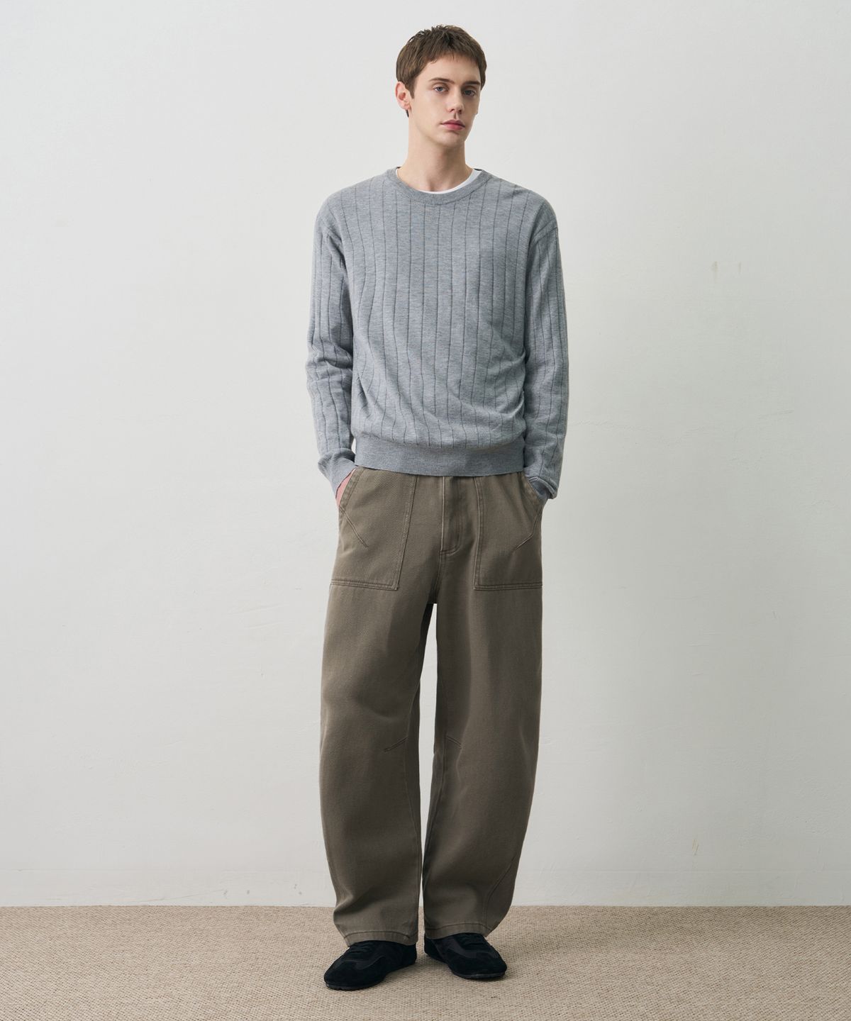 드로우핏(DRAW FIT) 커브드 워싱 퍼티그 팬츠 [KHAKI BEIGE]
