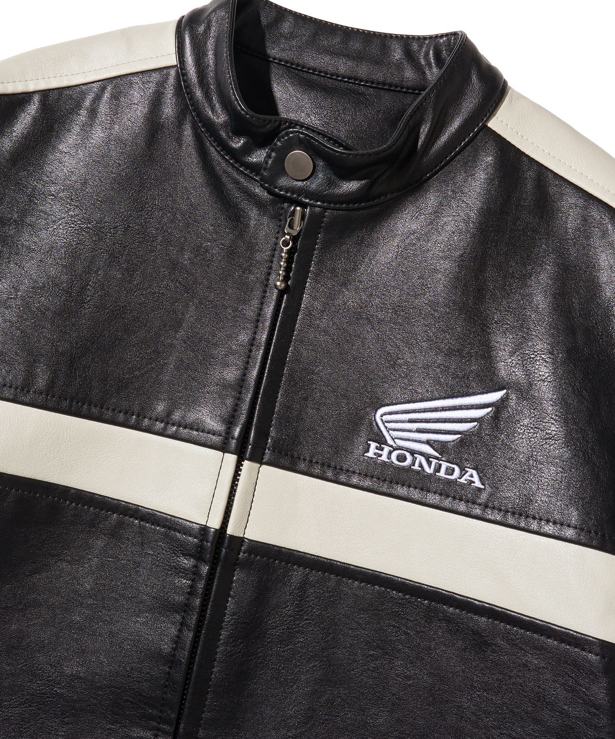 핍스 모터사이클(PHYPS MOTORCYCLE) Engineered Leather Motorcycle Jacket Black