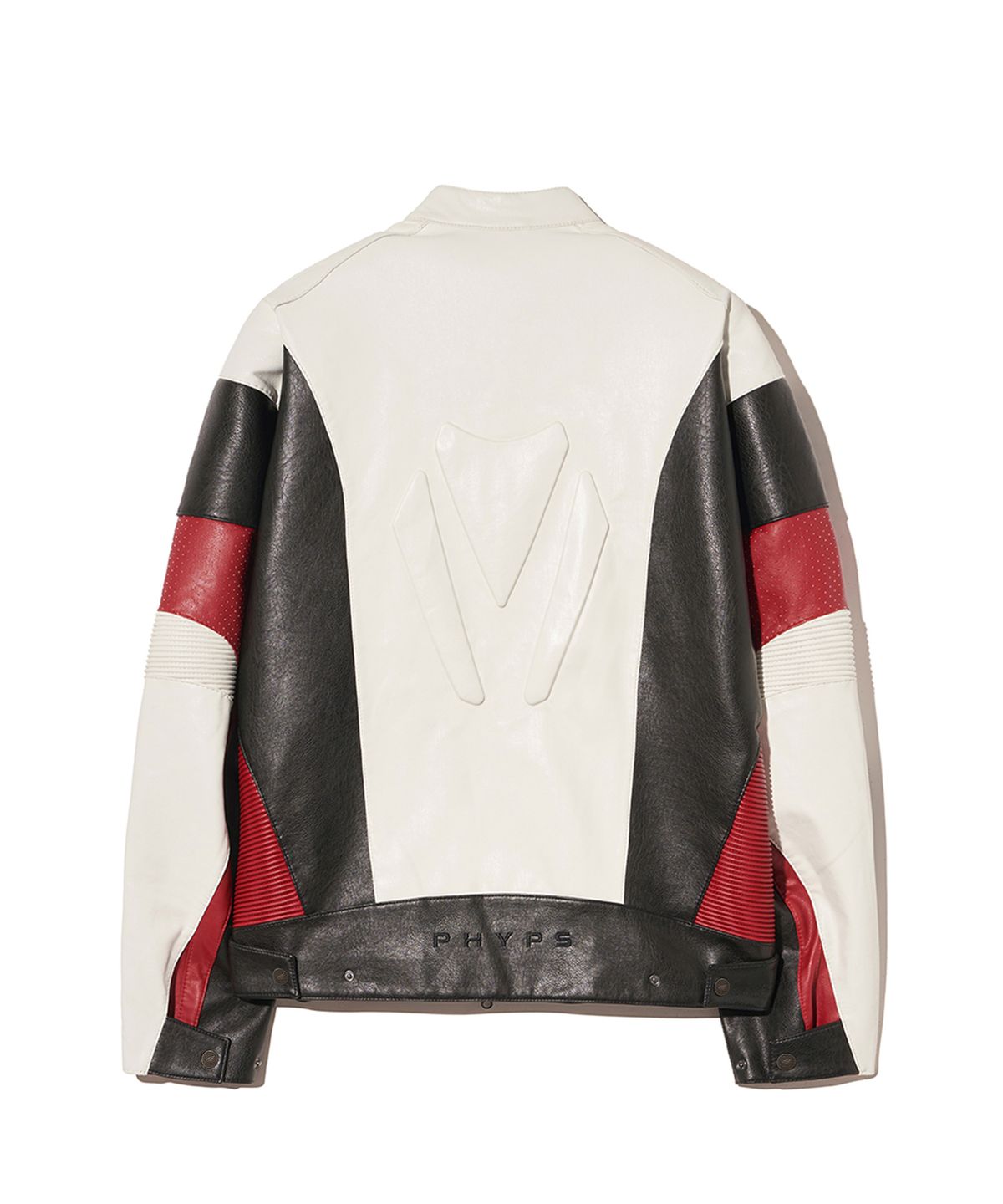 핍스 모터사이클(PHYPS MOTORCYCLE) Engineered Leather Original Motorcycle Jacket White