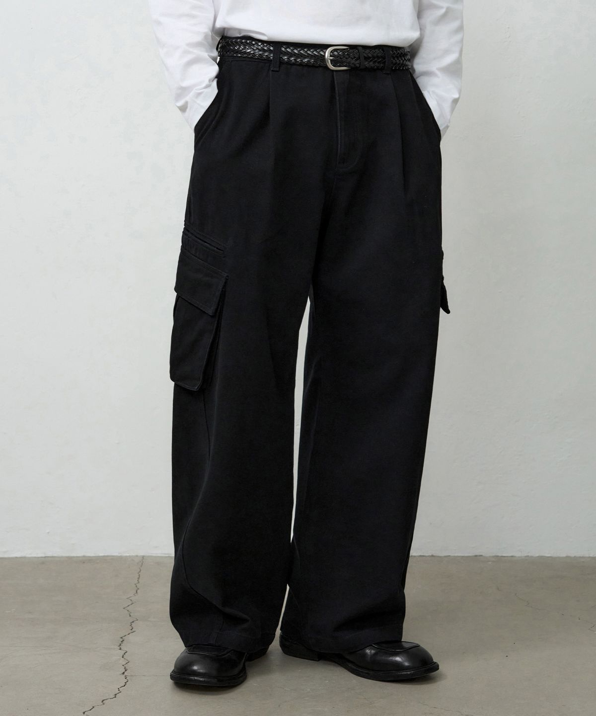 드로우핏(DRAW FIT) 마일즈 워싱 코튼 카고 팬츠 [BLACK]