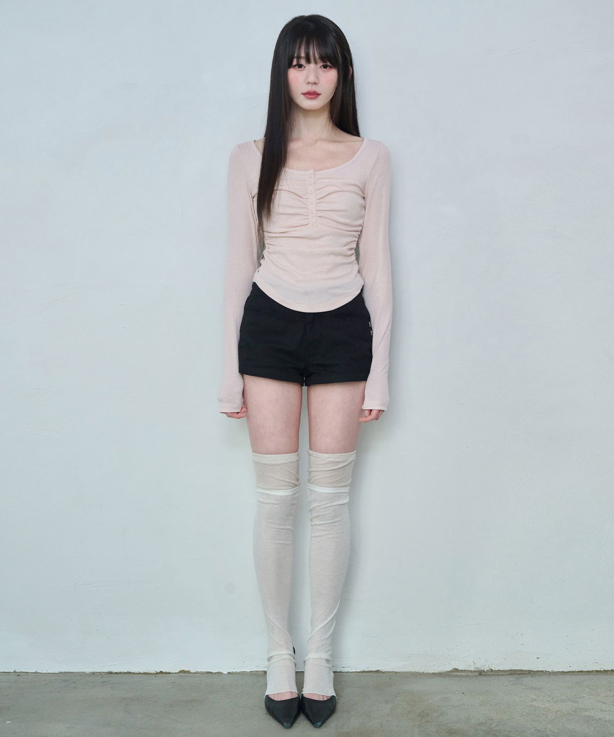 레이즈미야(REISE MIYA) 페이 소프트 셔링 탑 [BABY PINK]