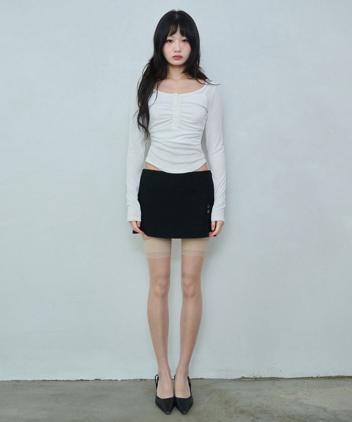 레이즈미야(REISE MIYA) 페이 소프트 셔링 탑 [WHITE]
