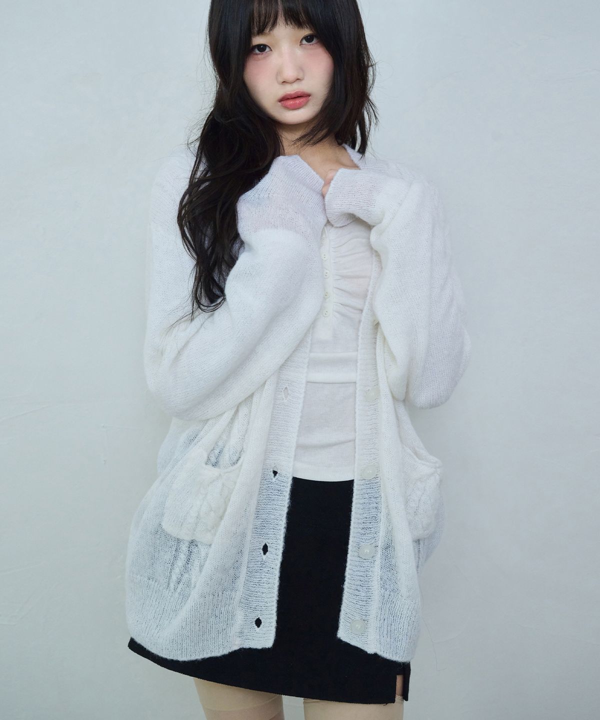 레이즈미야(REISE MIYA) 에리 소프트 가디건 [WHITE]