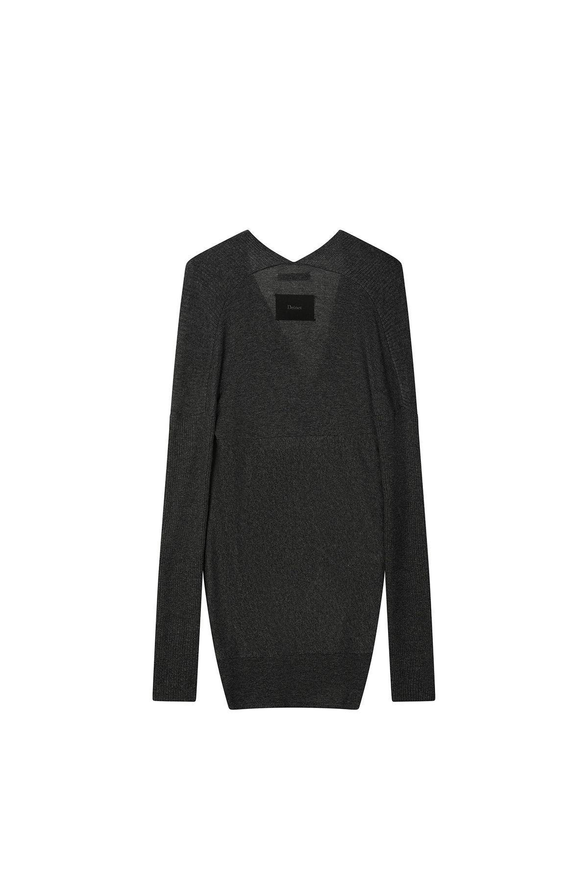 다이닛(DEINET) FLUID KNIT DRAPE CARDIGAN IN CHARCOAL