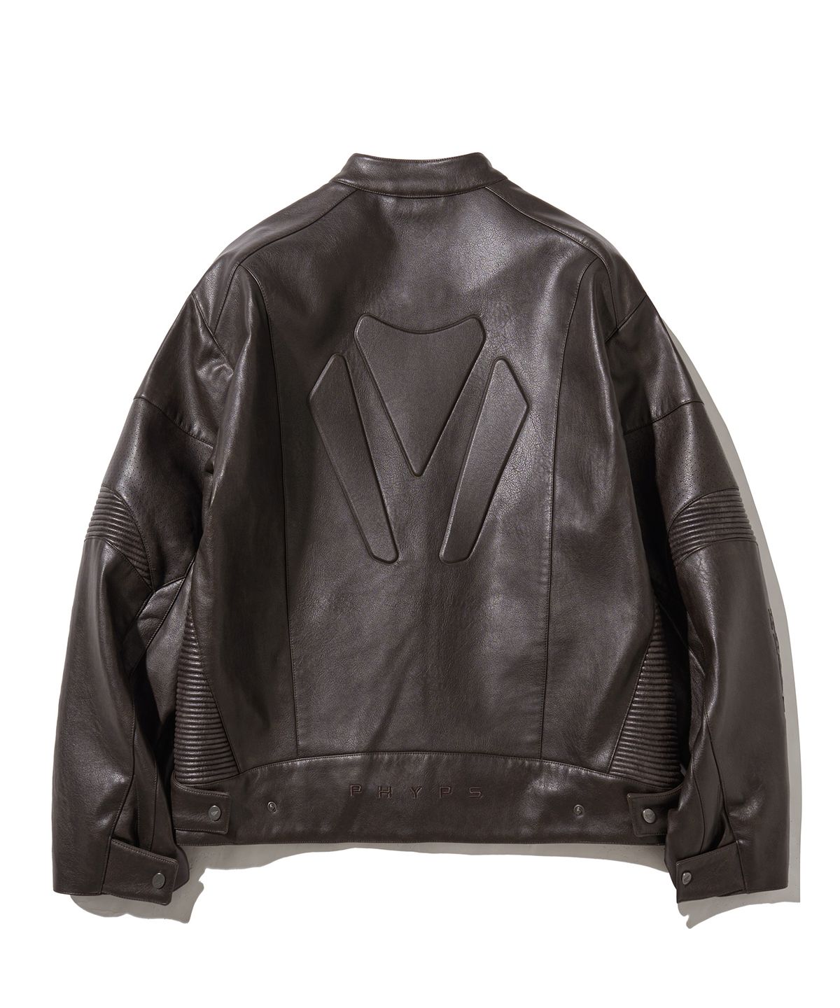 핍스 모터사이클(PHYPS MOTORCYCLE) Engineered Leather Original Motorcycle Jacket Brown