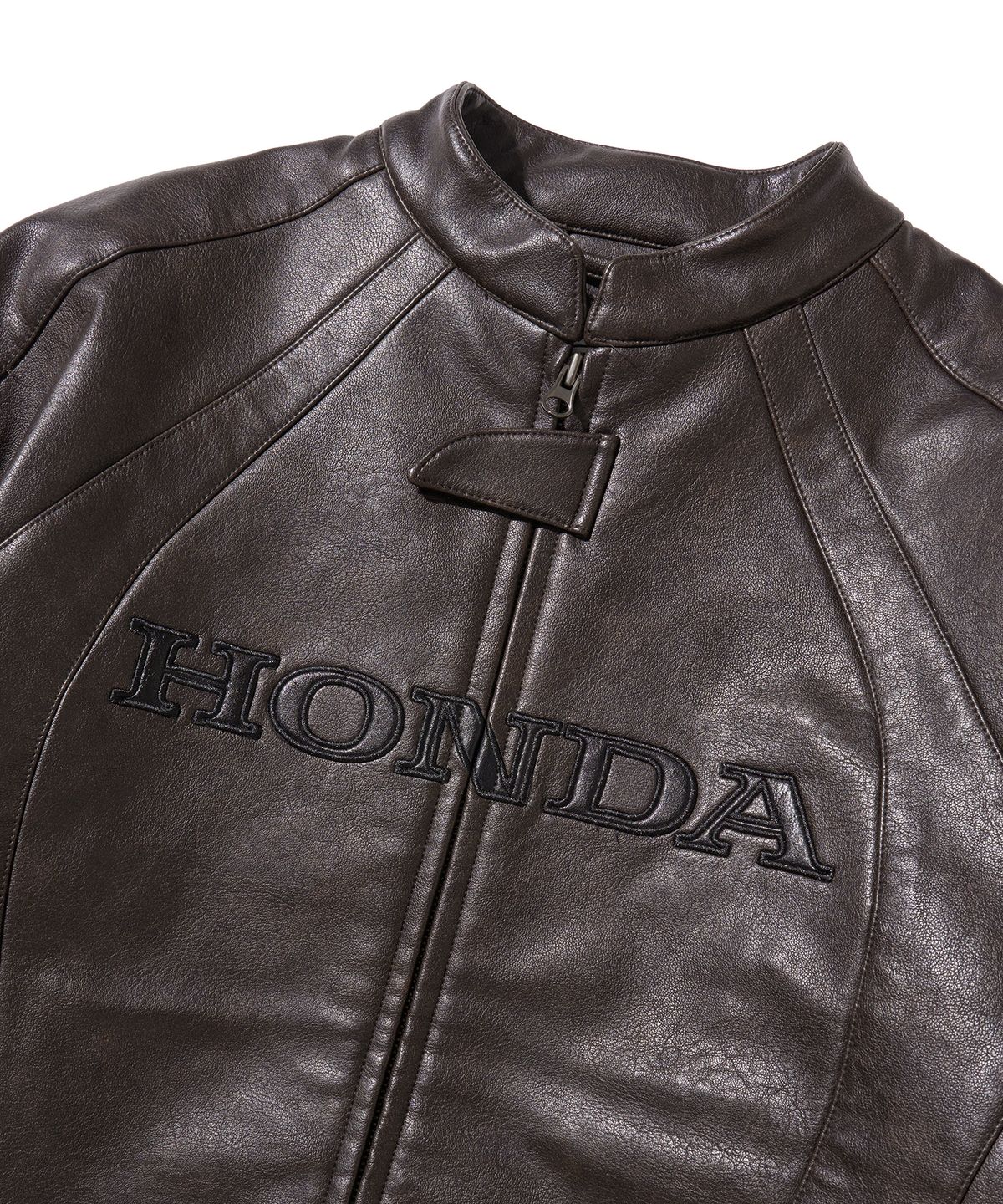 핍스 모터사이클(PHYPS MOTORCYCLE) Engineered Leather Original Motorcycle Jacket Brown