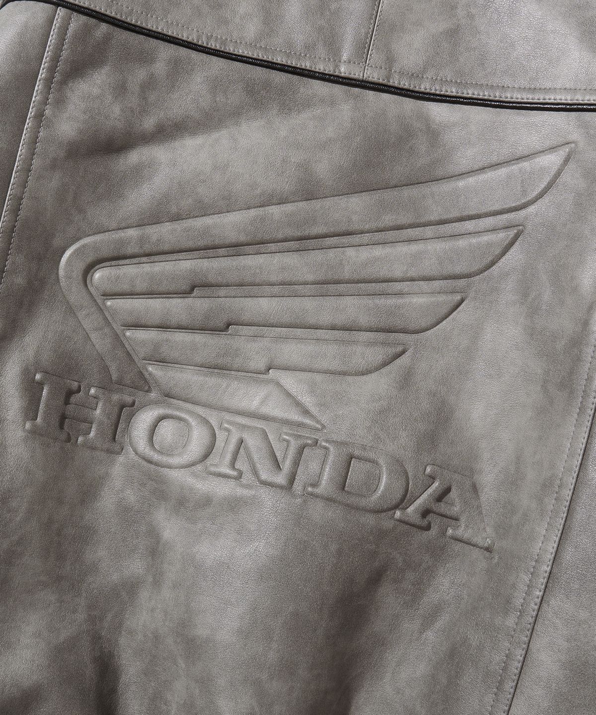 핍스 모터사이클(PHYPS MOTORCYCLE) Engineered Leather Piping Motorcycle Jacket Gray
