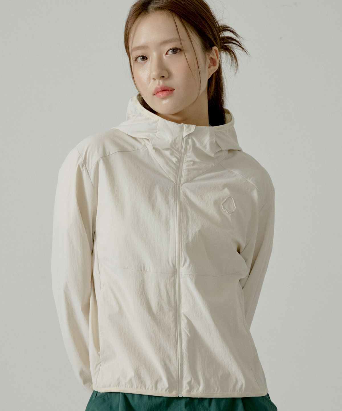 하이퍼리트(HYPERREET) 남녀공용 하일론 액티브 윈드자켓 바람막이 [캐시미어 크림]_HG2JP010