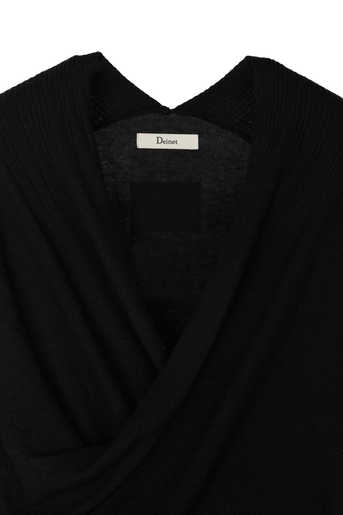 다이닛(DEINET) FLUID KNIT DRAPE CARDIGAN IN BLACK