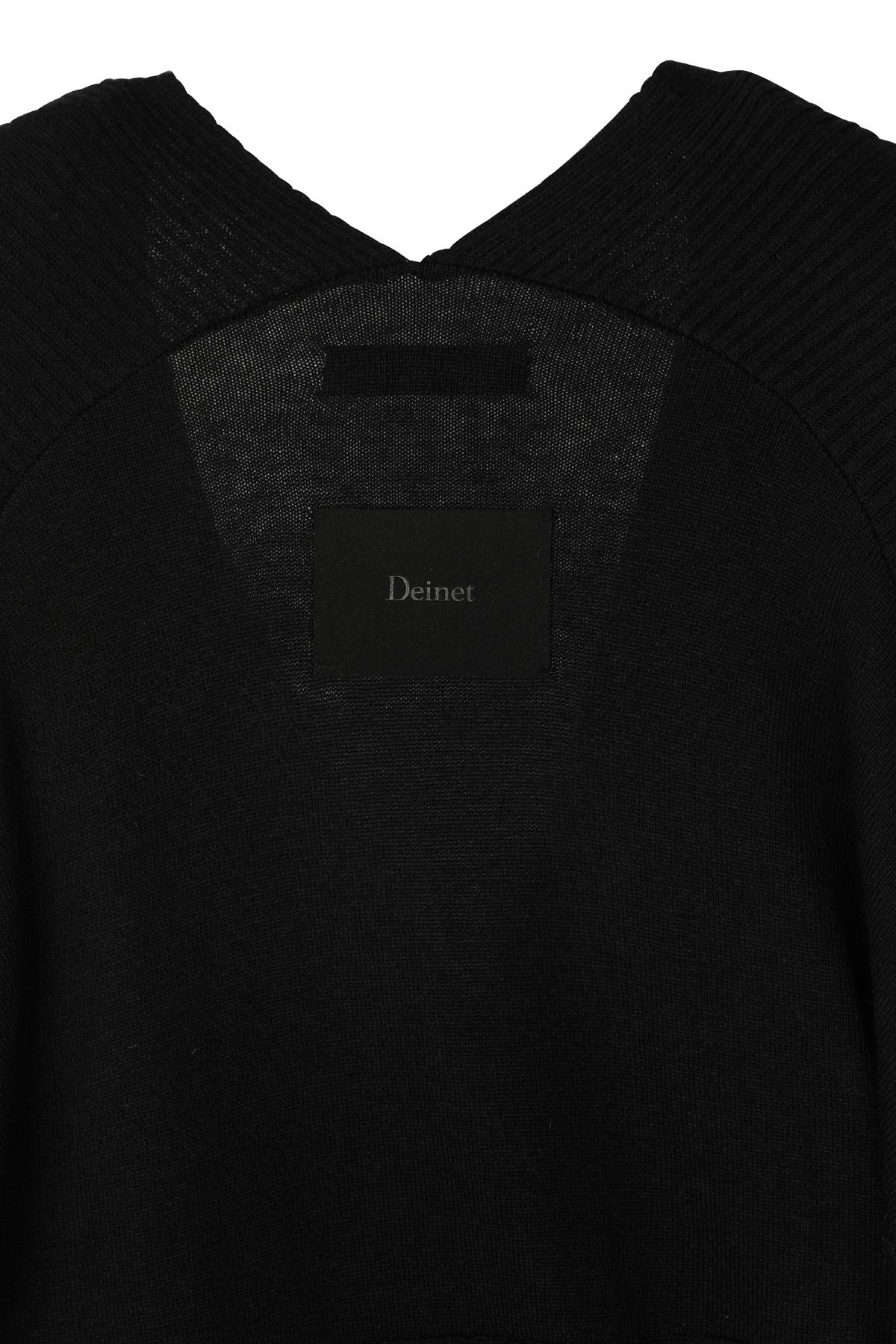다이닛(DEINET) FLUID KNIT DRAPE CARDIGAN IN BLACK
