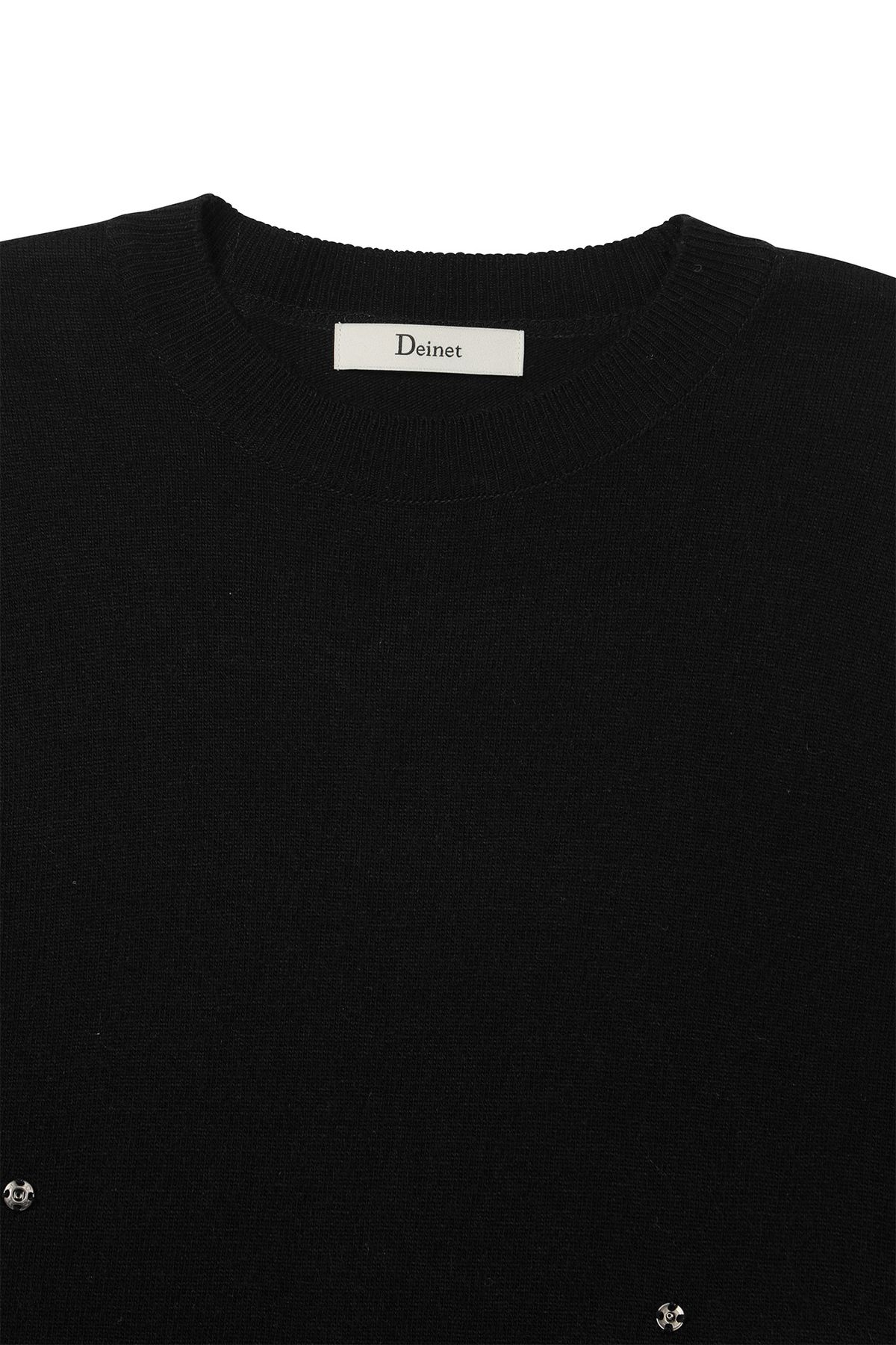 다이닛(DEINET) BUTTON UP PULLOVER KNIT IN BLACK