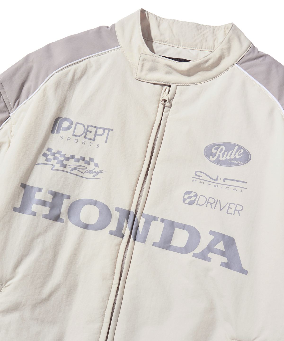 핍스 모터사이클(PHYPS MOTORCYCLE) Nylon Racing Blouson Jacket Ivory