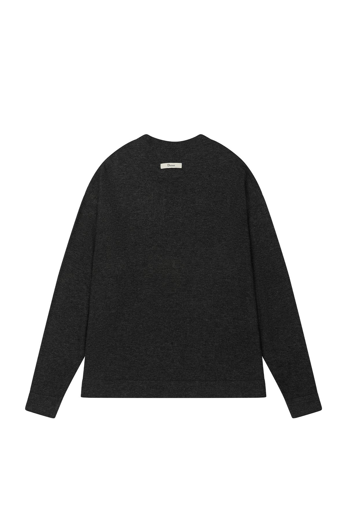 다이닛(DEINET) BUTTON UP PULLOVER KNIT IN CHARCOAL