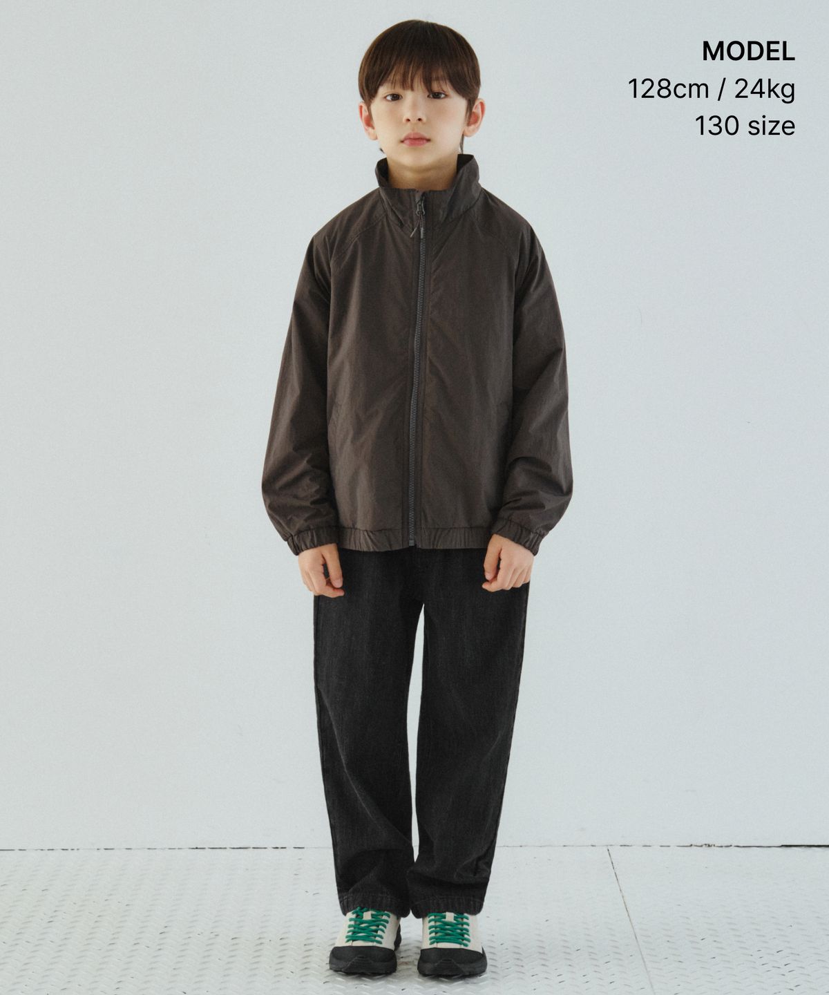 무신사 스탠다드 키즈(MUSINSA STANDARD KIDS) 하이넥 윈드브레이커 재킷 [건메탈]