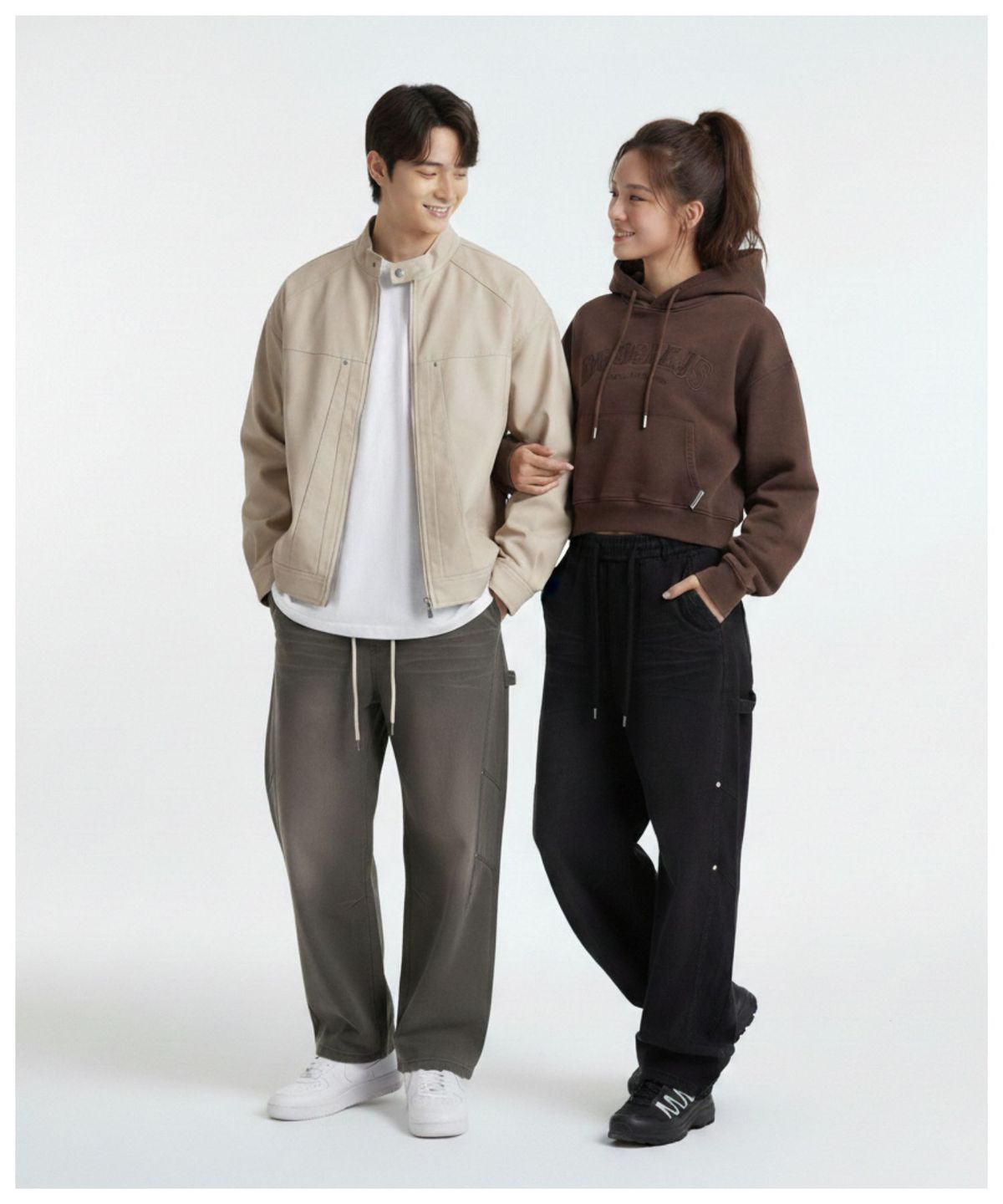 더블제이디(DOUBLE JD) 워싱 리벳 와이드 팬츠
