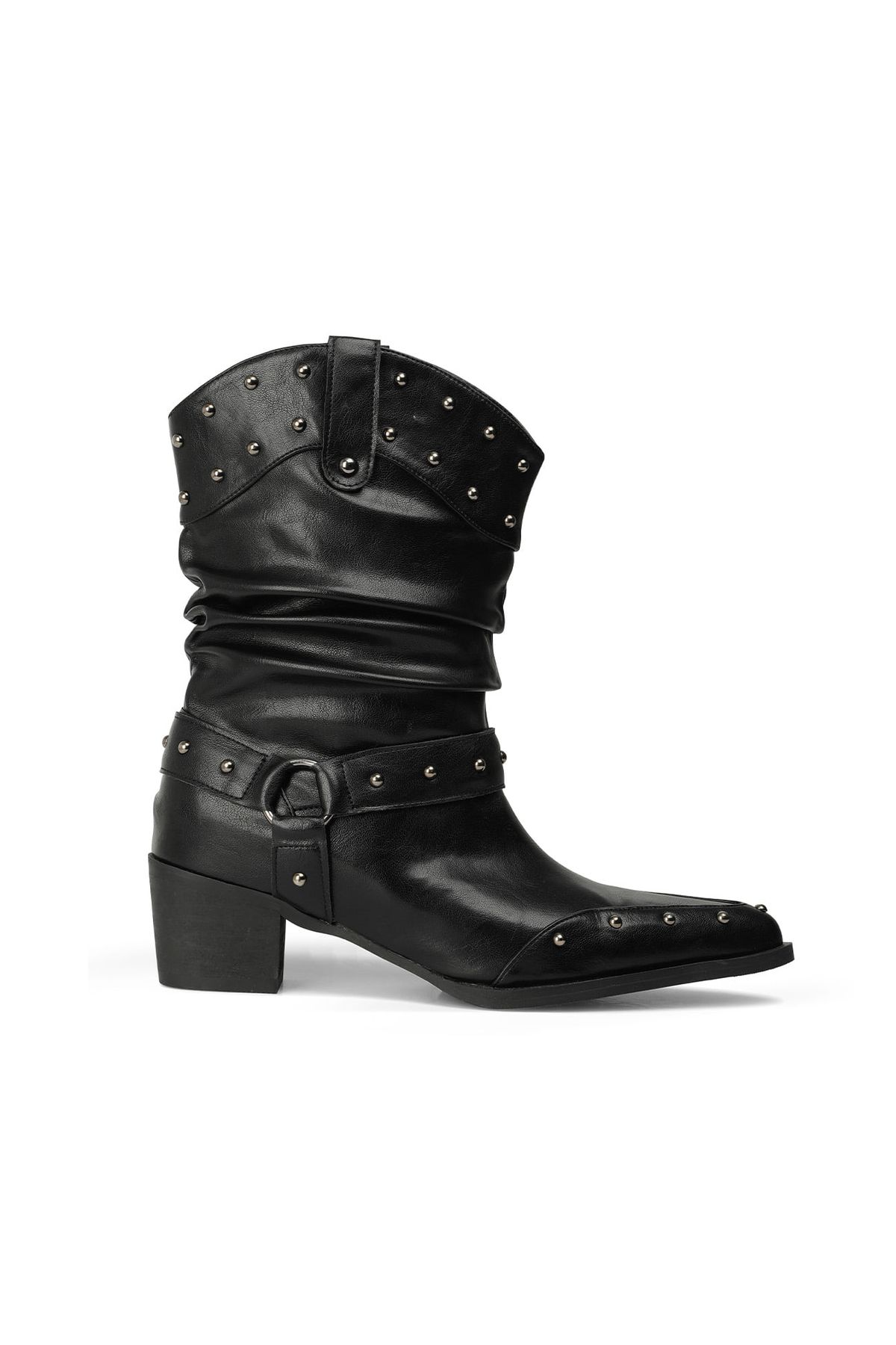 다이닛(DEINET) STUD WESTERN BOOTS IN BLACK