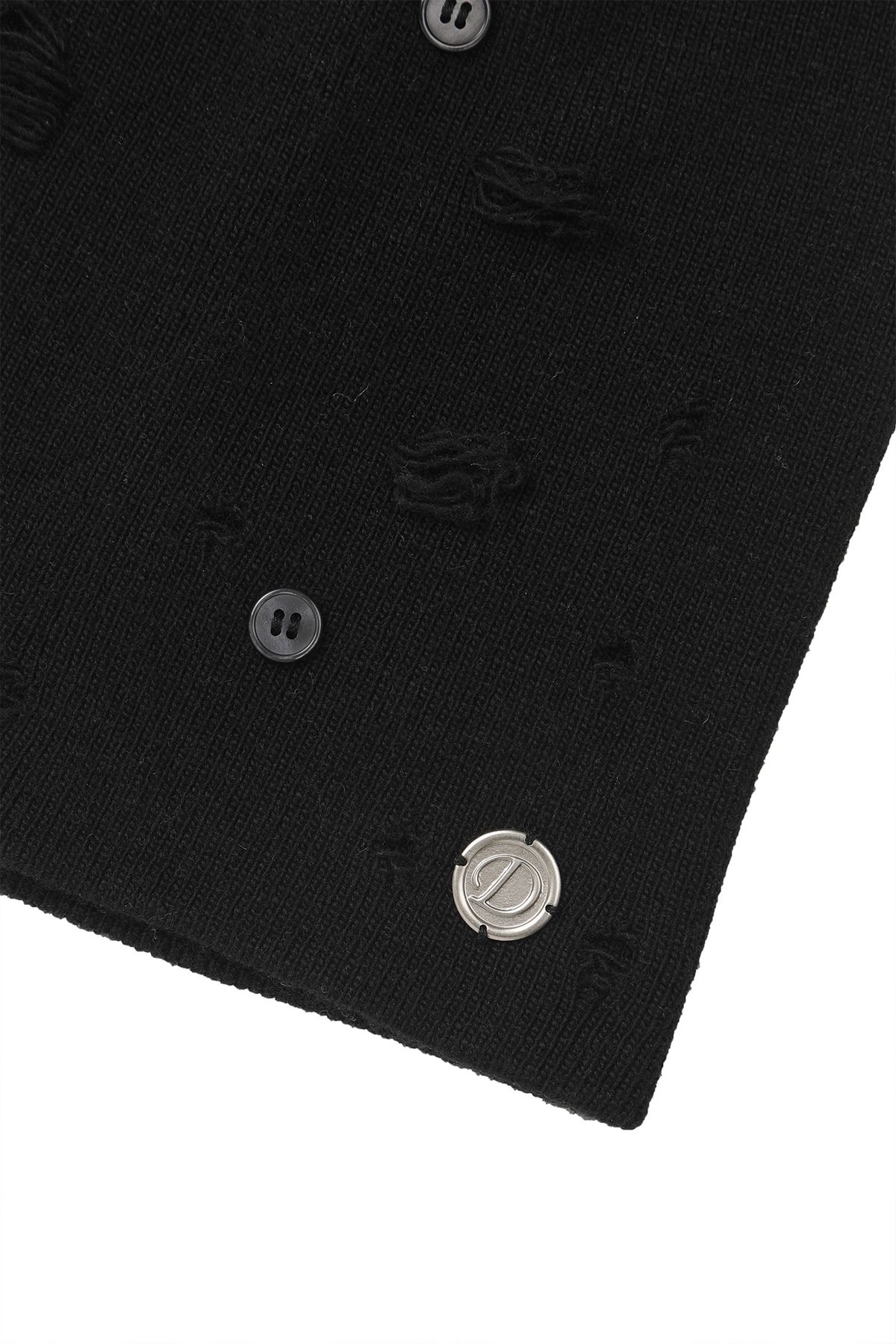 다이닛(DEINET) VINTAGE BUTTON BEANIE IN BLACK