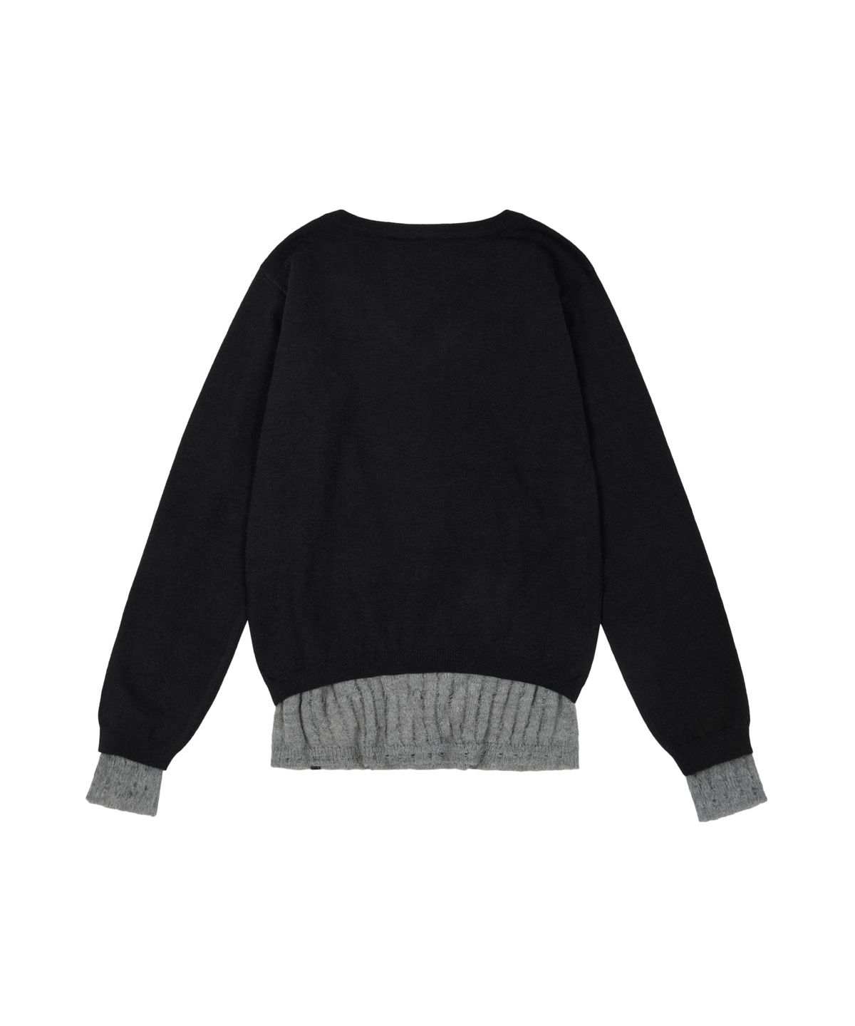 아캄(AAKAM) Layered V-Neck Knit (Black)