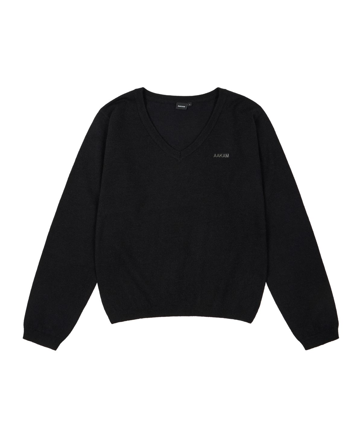 아캄(AAKAM) Layered V-Neck Knit (Black)