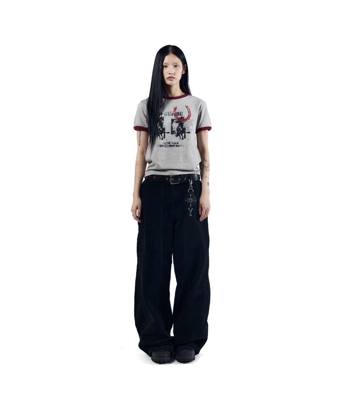 아캄(AAKAM) Horseshoe Ringer Top (Gray)