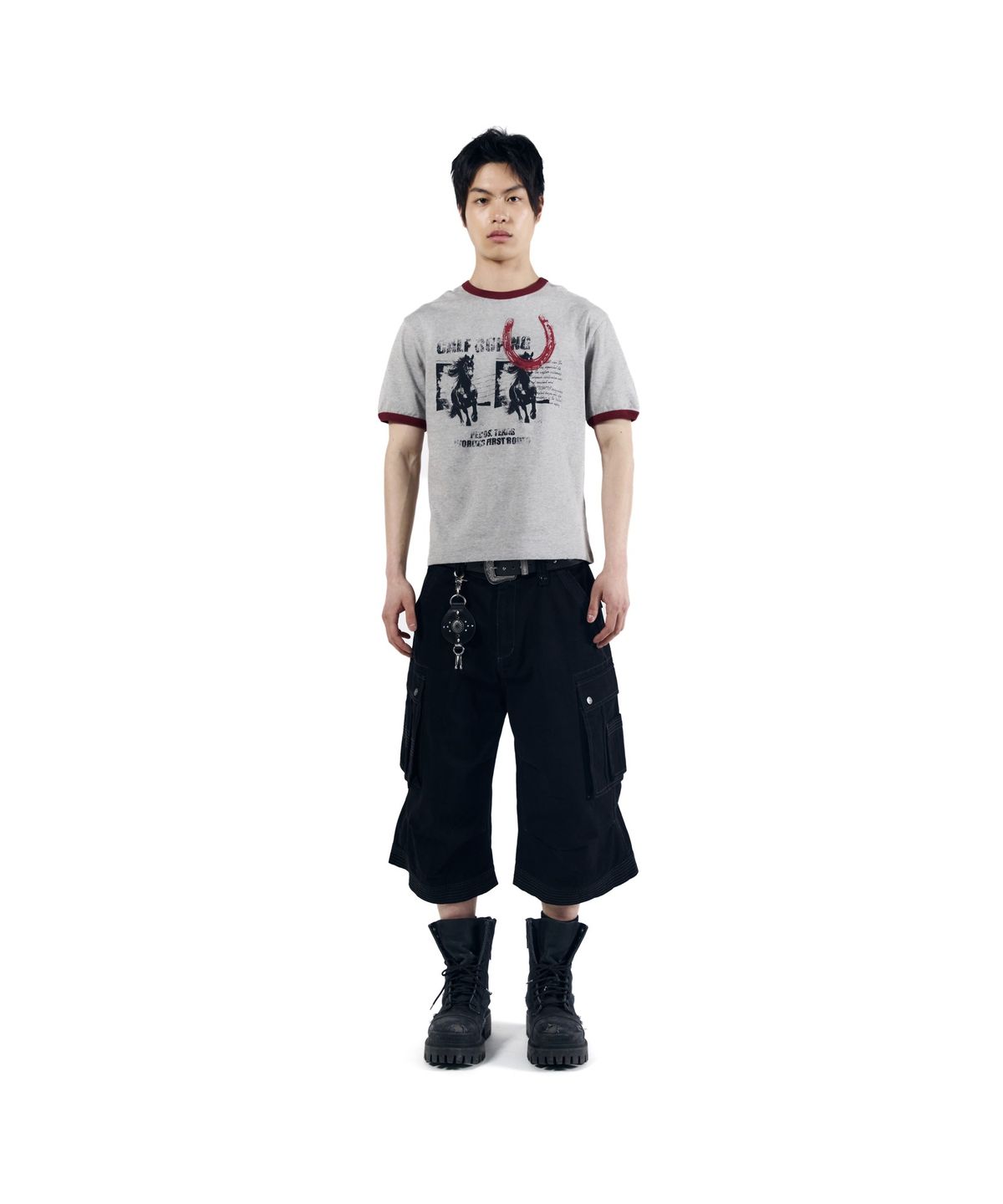 아캄(AAKAM) Horseshoe Ringer Top (Gray)