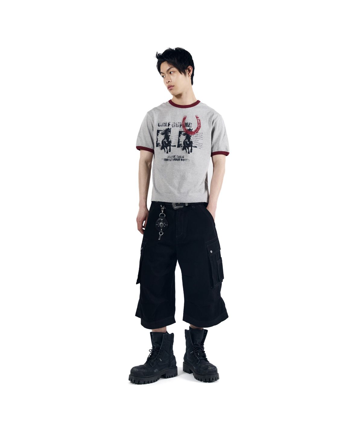 아캄(AAKAM) Horseshoe Ringer Top (Gray)