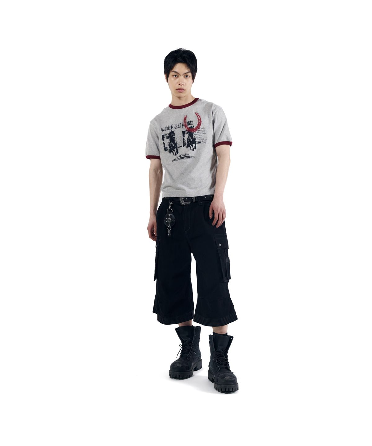 아캄(AAKAM) Horseshoe Ringer Top (Gray)