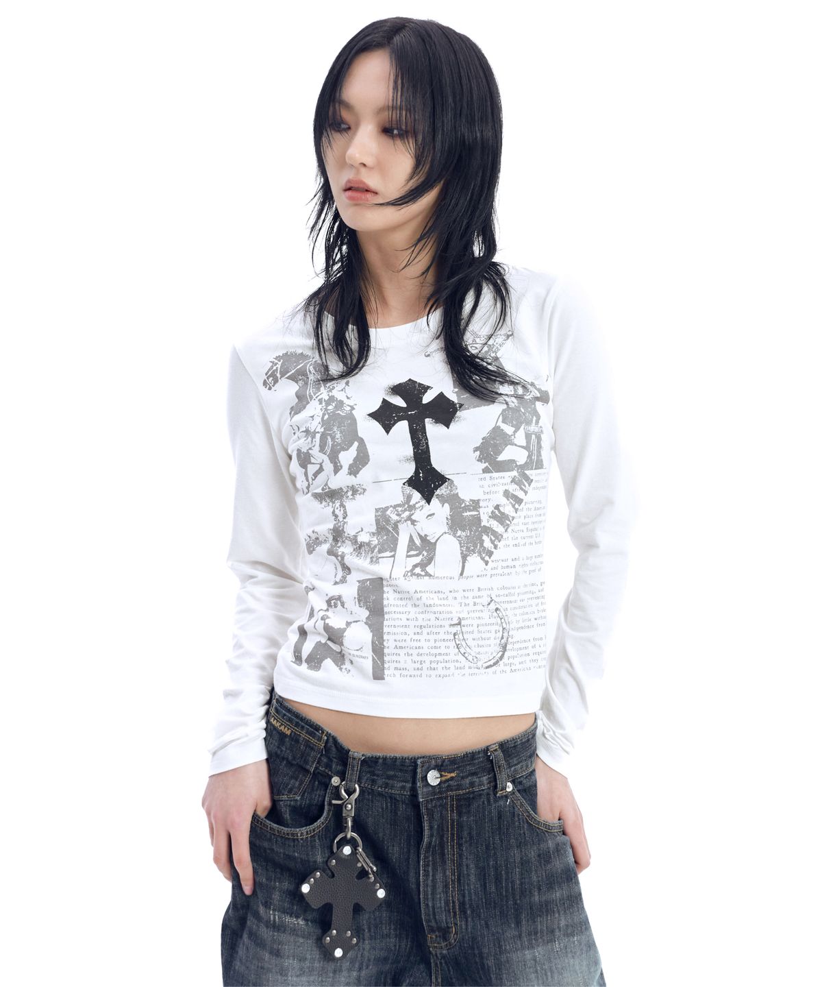 아캄(AAKAM) Cross Paper Long Sleeve (White)