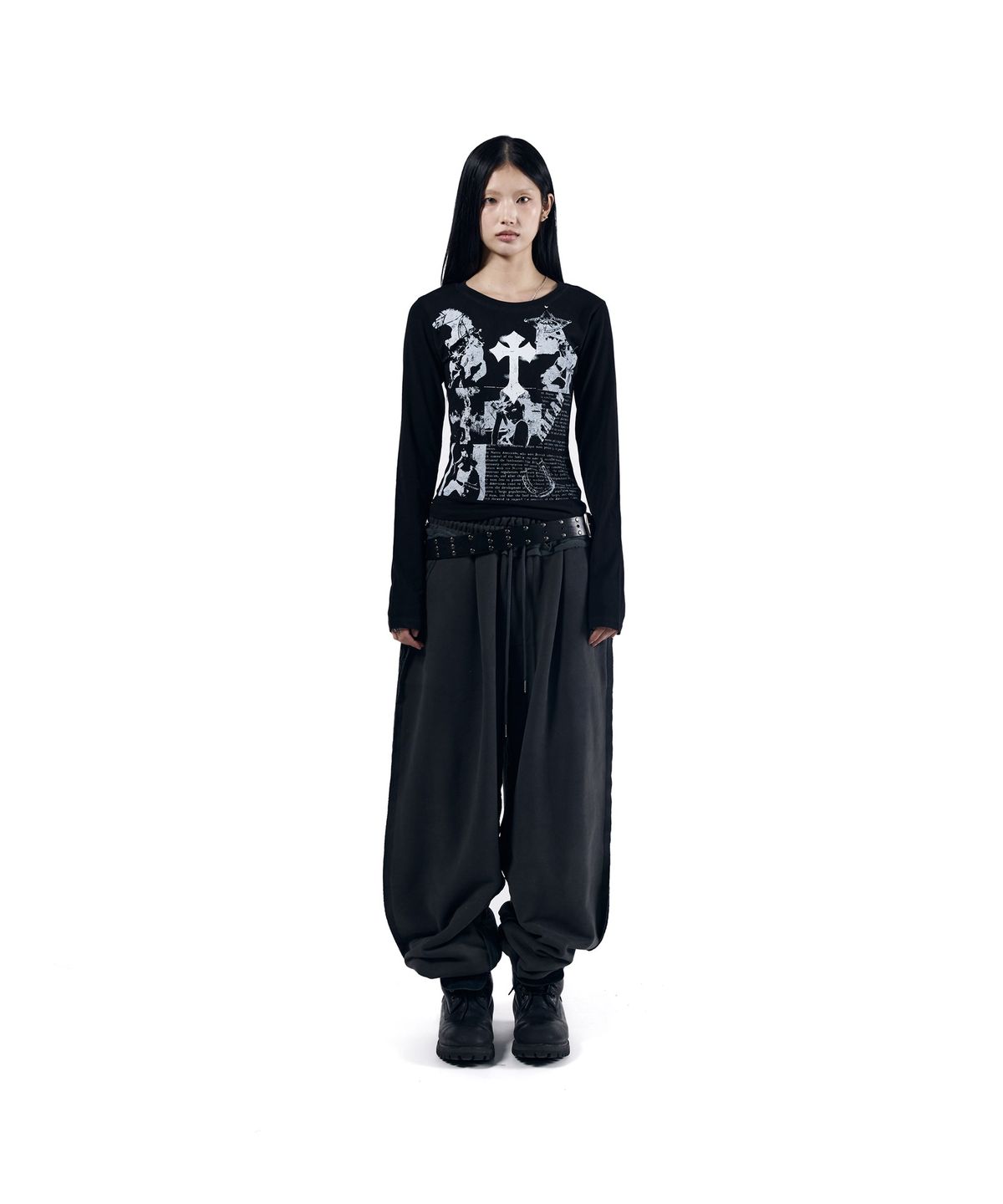 아캄(AAKAM) Cross Paper Long Sleeve (Black)