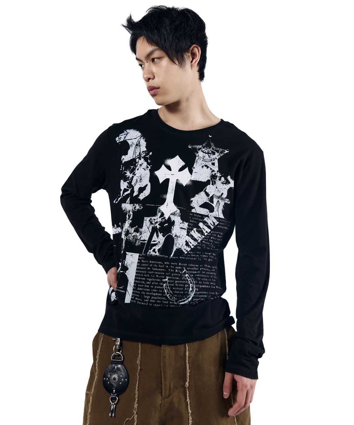 아캄(AAKAM) Cross Paper Long Sleeve (Black)