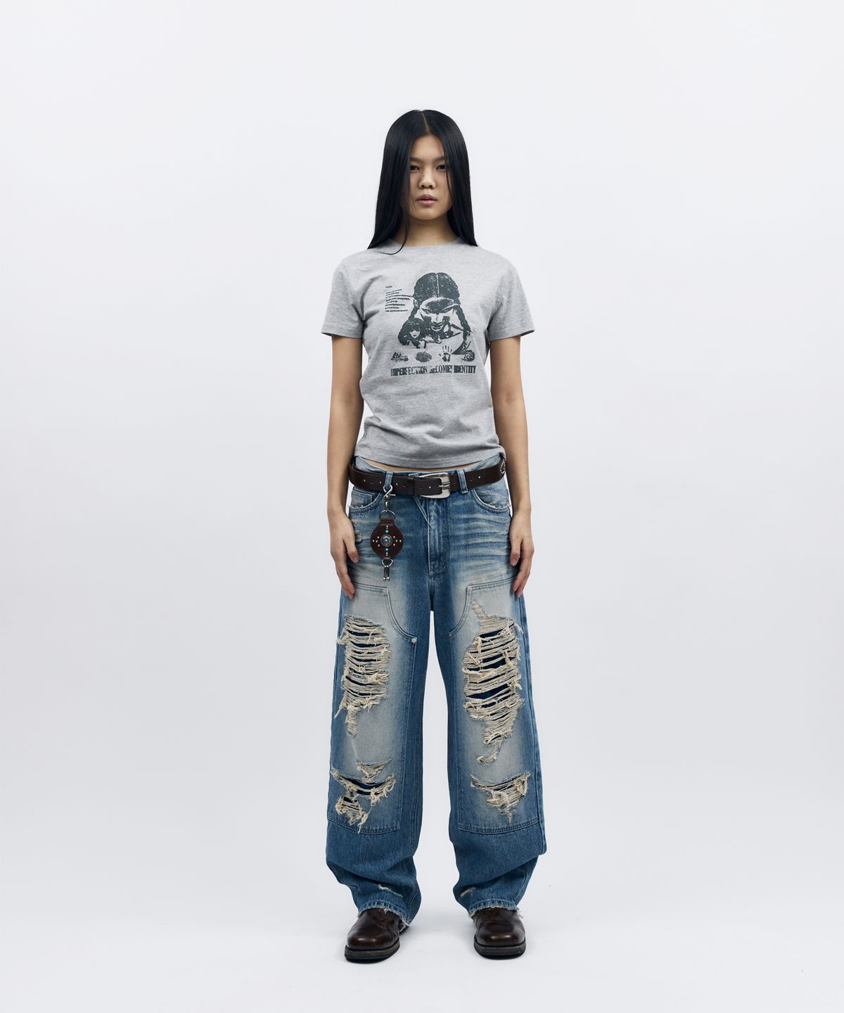 아캄(AAKAM) Annie Half Top (Gray)