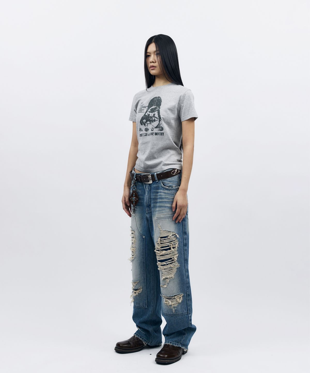 아캄(AAKAM) Annie Half Top (Gray)