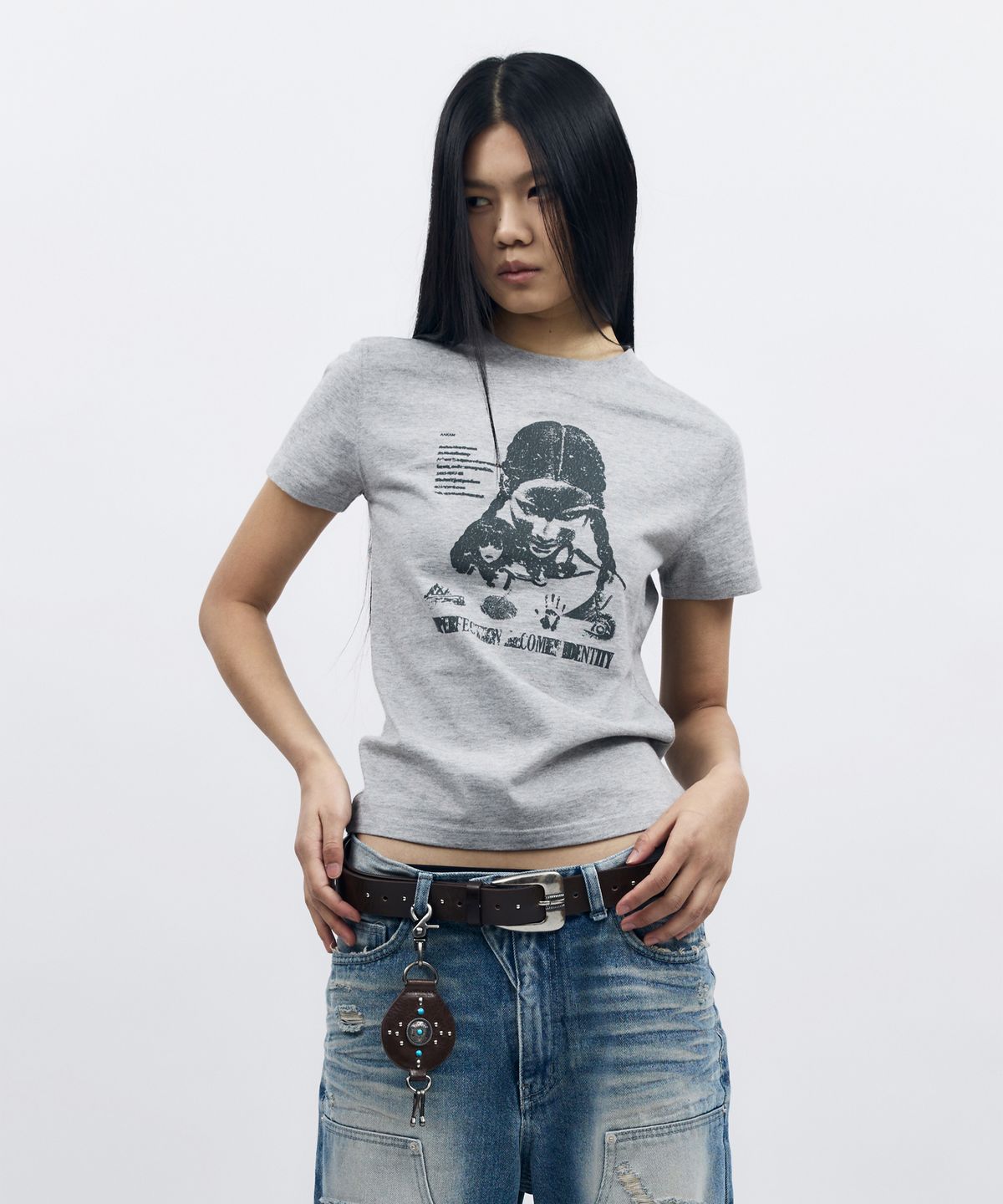 아캄(AAKAM) Annie Half Top (Gray)
