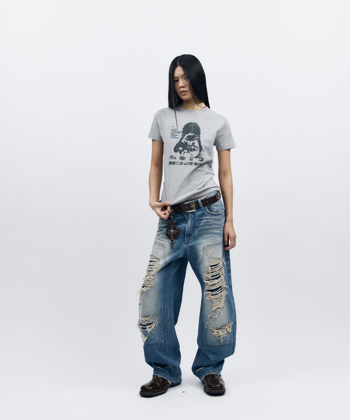 아캄(AAKAM) Annie Half Top (Gray)