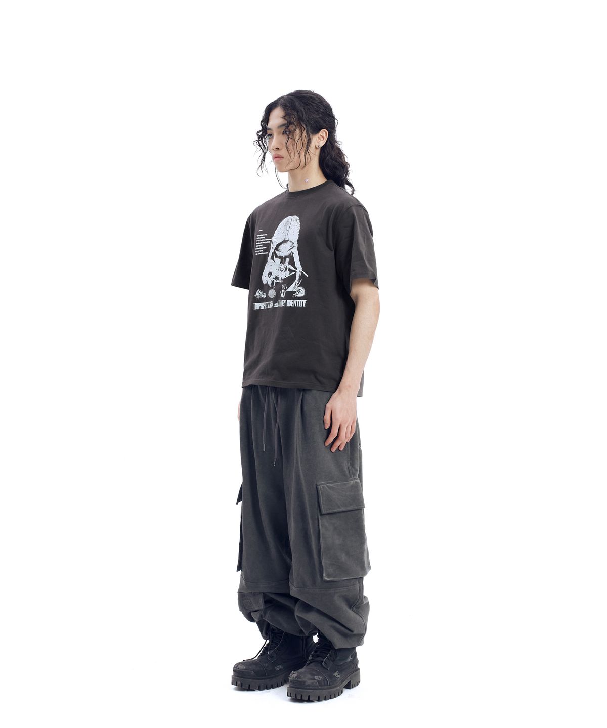 아캄(AAKAM) Annie Half Top (Dark Gray)