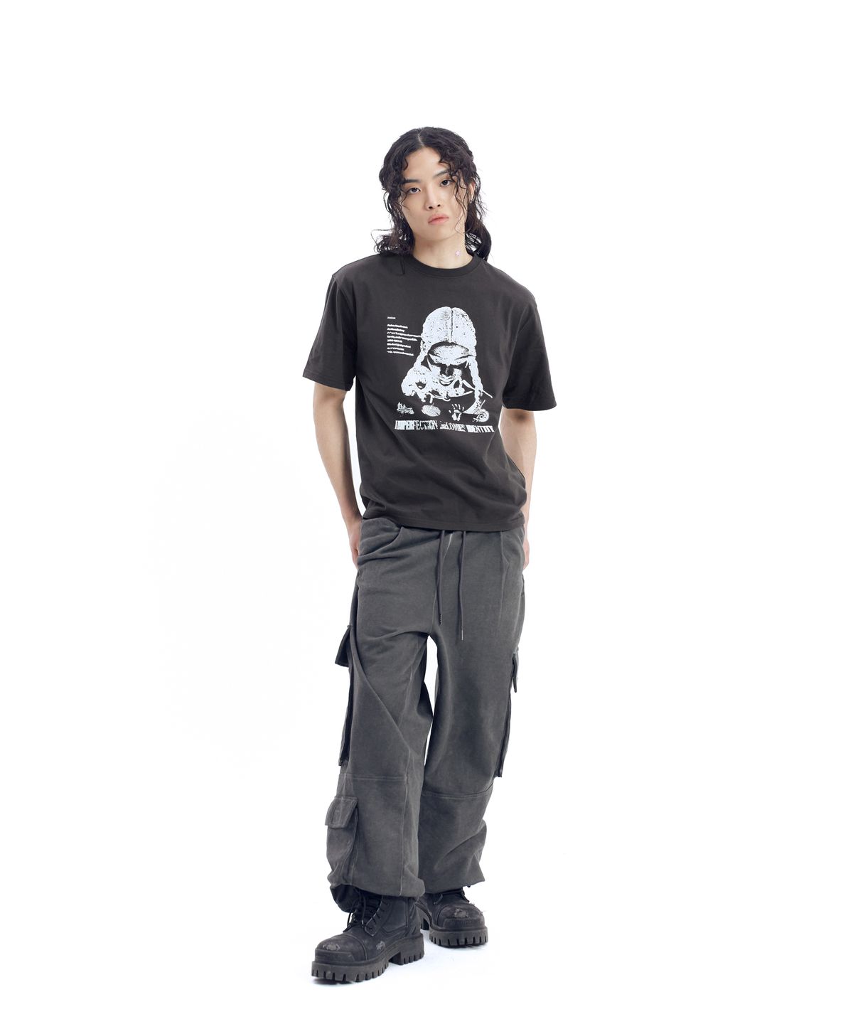 아캄(AAKAM) Annie Half Top (Dark Gray)