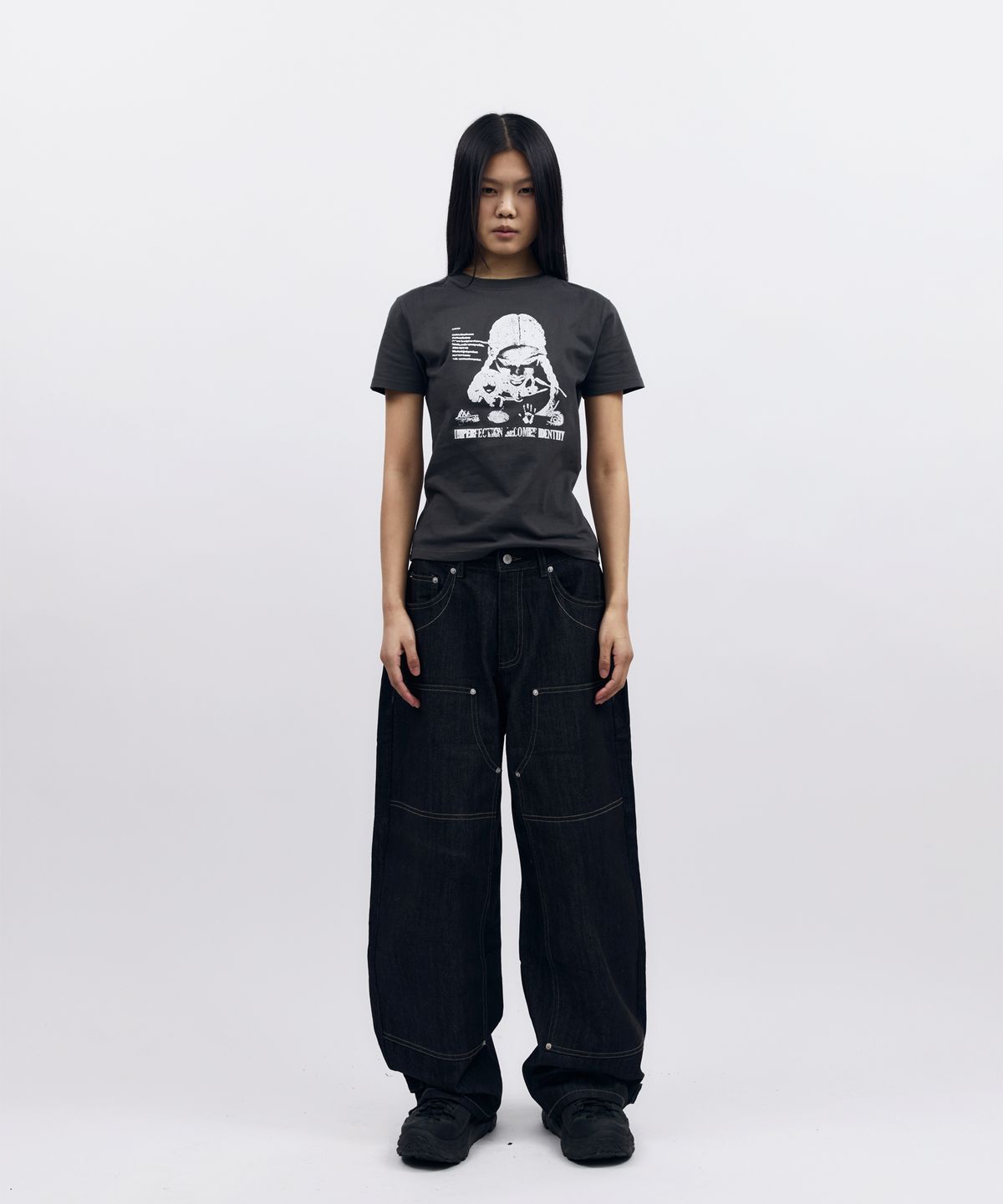 아캄(AAKAM) Annie Half Top (Dark Gray)